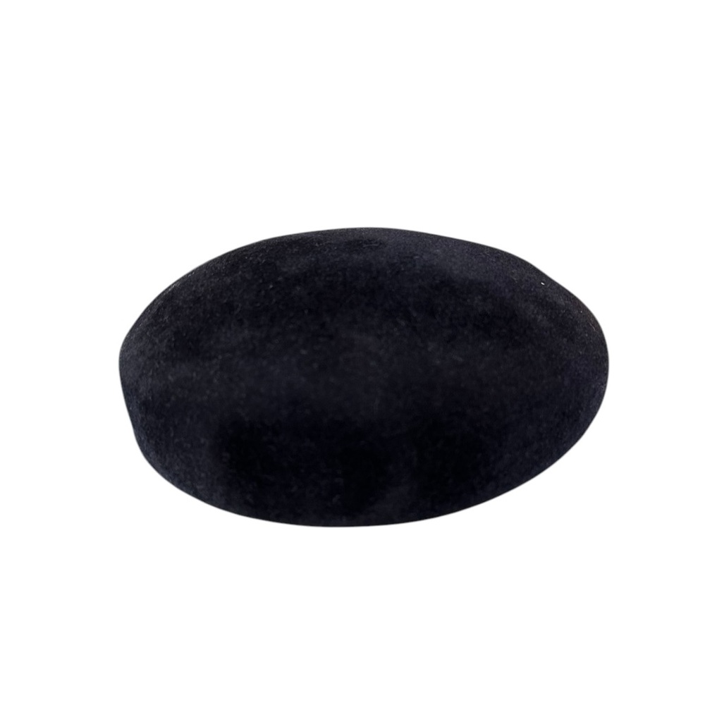 Vintage 1950s Hat - Genuine Velour - Black With Pink Inner Trim